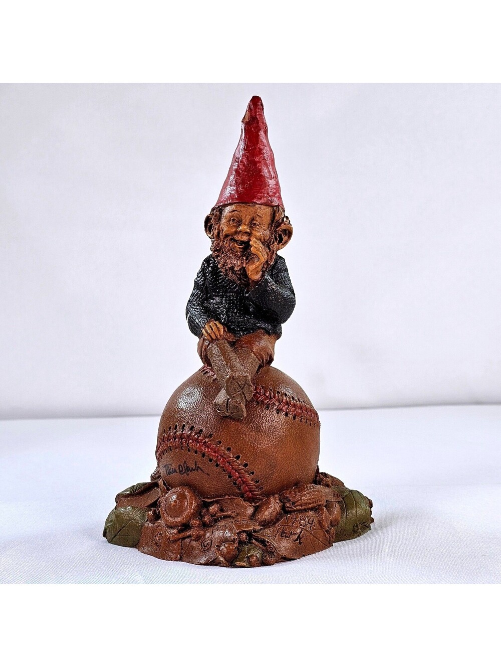 Vintage Tom Clark Signed Gnome Homer Baseball Figurine 1984 Cairn Studio Statue